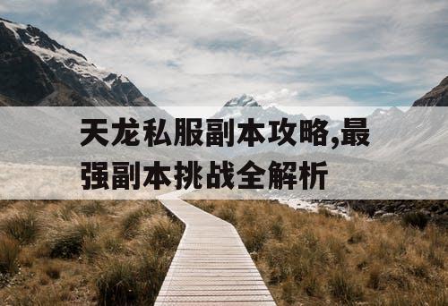 天龙私服副本攻略,最强副本挑战全解析