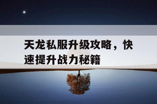 天龙私服升级攻略，快速提升战力秘籍