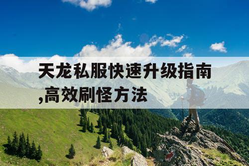 天龙私服快速升级指南,高效刷怪方法