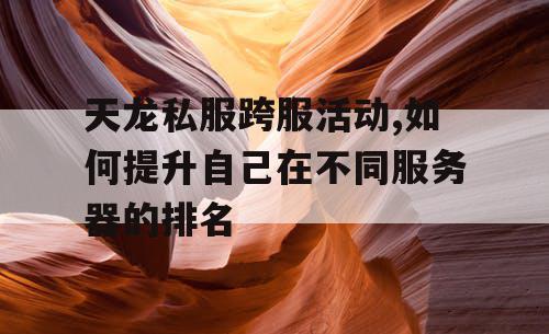 天龙私服跨服活动,如何提升自己在不同服务器的排名