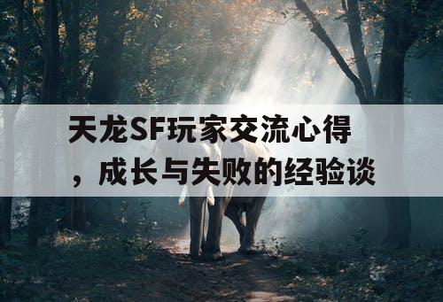 天龙SF玩家交流心得，成长与失败的经验谈