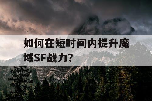 如何在短时间内提升魔域SF战力？