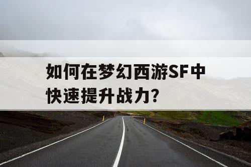 如何在梦幻西游SF中快速提升战力？