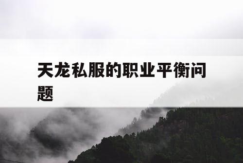 天龙私服的职业平衡问题