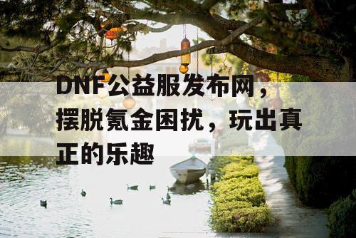 DNF公益服发布网，摆脱氪金困扰，玩出真正的乐趣