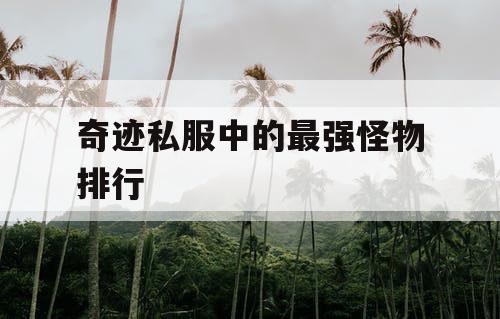 奇迹私服中的最强怪物排行