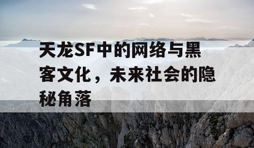 天龙SF中的网络与黑客文化，未来社会的隐秘角落