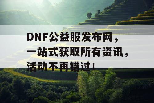 DNF公益服发布网，一站式获取所有资讯，活动不再错过！