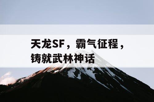天龙SF，霸气征程，铸就武林神话