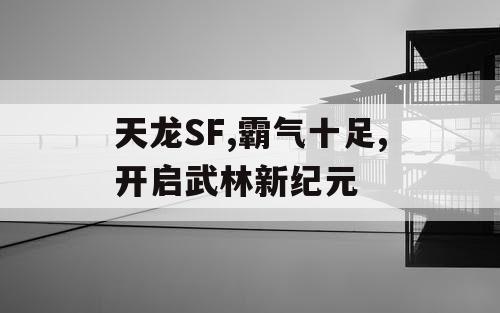天龙SF,霸气十足,开启武林新纪元