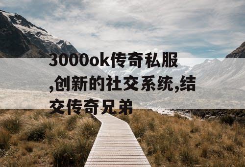 3000ok传奇私服,创新的社交系统,结交传奇兄弟 3000ok传奇私服,创新的社交系统,结交传奇兄弟