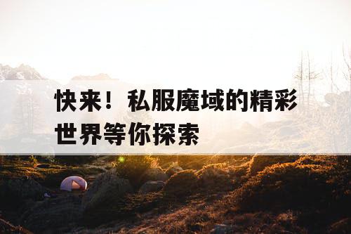 快来！私服魔域的精彩世界等你探索