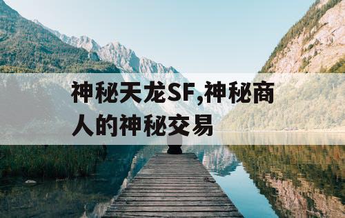 神秘天龙SF,神秘商人的神秘交易 神秘天龙SF,神秘商人的神秘交易