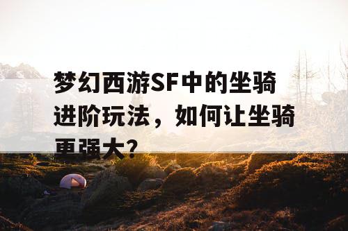 梦幻西游SF中的坐骑进阶玩法，如何让坐骑更强大？