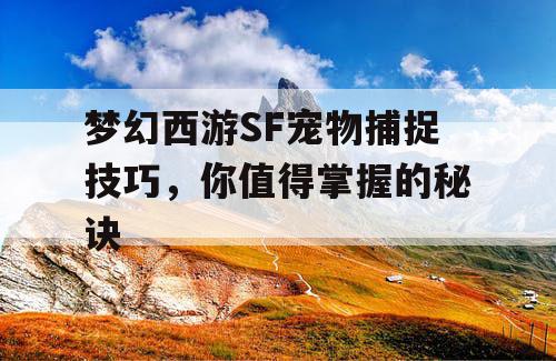 梦幻西游SF宠物捕捉技巧，你值得掌握的秘诀