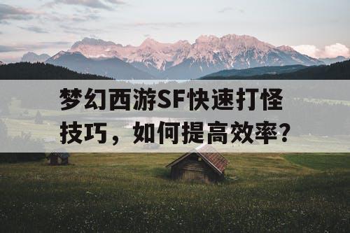 梦幻西游SF快速打怪技巧,如何提高效率? 梦幻西游SF快速打怪技巧,如何提高效率?