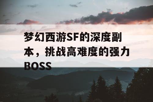 梦幻西游SF的深度副本，挑战高难度的强力BOSS