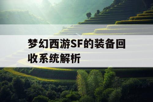 梦幻西游SF的装备回收系统解析 梦幻西游SF的装备回收系统解析