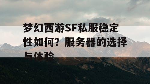 梦幻西游SF私服稳定性如何？服务器的选择与体验