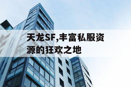 天龙SF,丰富私服资源的狂欢之地