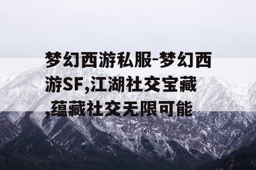 梦幻西游私服-梦幻西游SF,江湖社交宝藏,蕴藏社交无限可能