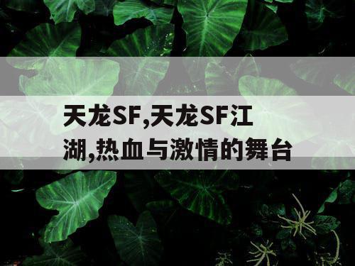 天龙SF,天龙SF江湖,热血与激情的舞台