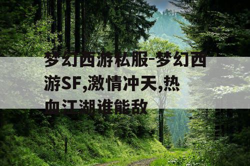 梦幻西游私服-梦幻西游SF,激情冲天,热血江湖谁能敌
