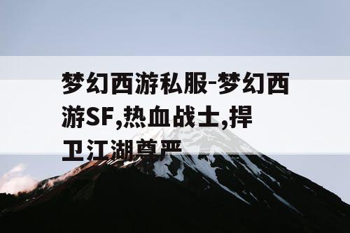 梦幻西游私服-梦幻西游SF,热血战士,捍卫江湖尊严