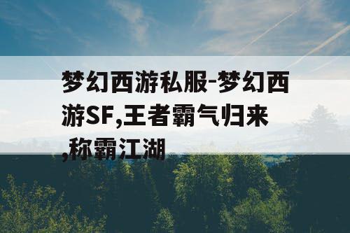 梦幻西游私服-梦幻西游SF,王者霸气归来,称霸江湖
