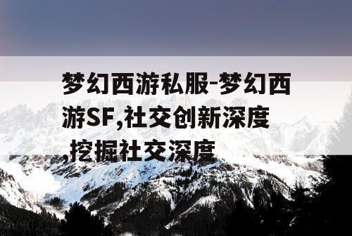 梦幻西游私服-梦幻西游SF,社交创新深度,挖掘社交深度