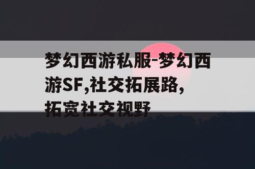 梦幻西游私服-梦幻西游SF,社交拓展路,拓宽社交视野