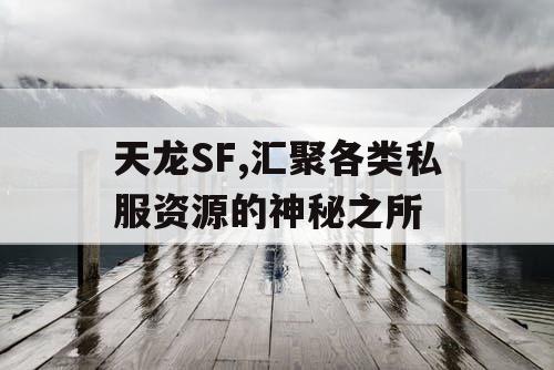 天龙SF,汇聚各类私服资源的神秘之所