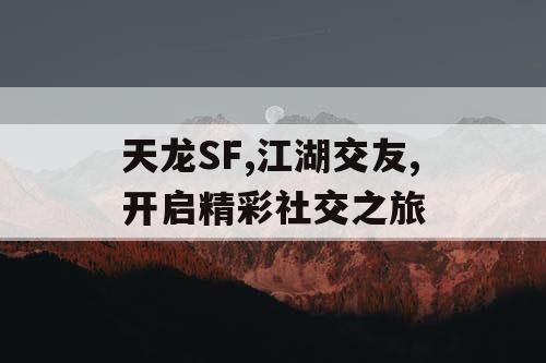 天龙SF,江湖交友,开启精彩社交之旅