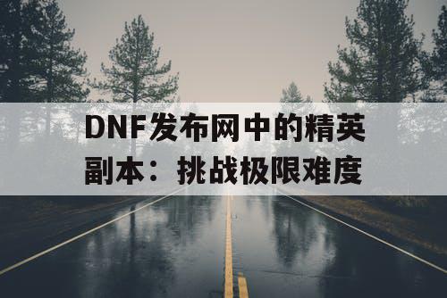 DNF发布网中的精英副本:挑战极限难度 DNF发布网中的精英副本:挑战极限难度