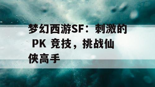 梦幻西游SF：刺激的 PK 竞技，挑战仙侠高手