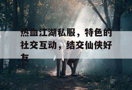热血江湖私服，特色的社交互动，结交仙侠好友
