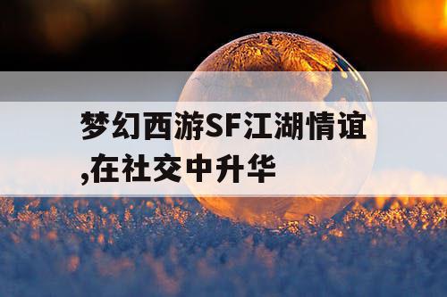 梦幻西游SF江湖情谊,在社交中升华