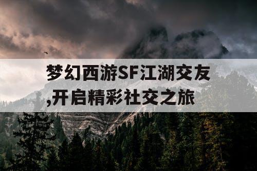 梦幻西游SF江湖交友,开启精彩社交之旅