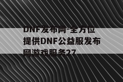 DNF发布网-全方位提供DNF公益服发布网游戏服务27