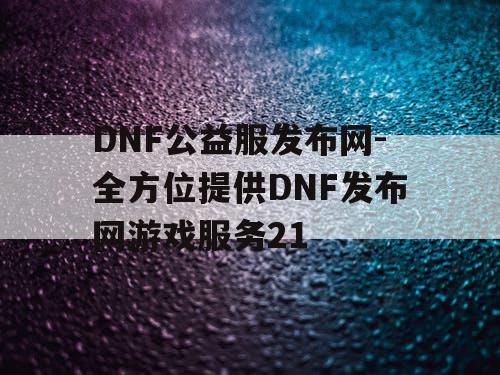 DNF公益服发布网-全方位提供DNF发布网游戏服务21