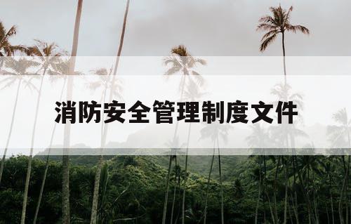 消防安全管理制度文件