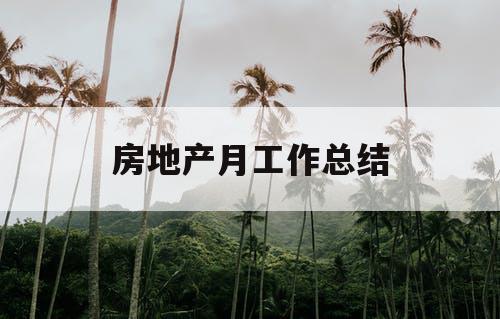 房地产月工作总结