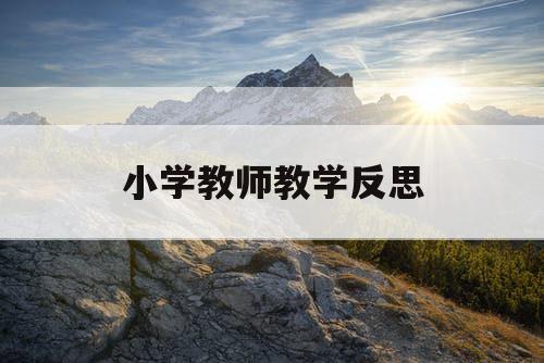 小学教师教学反思