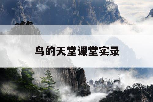 鸟的天堂课堂实录