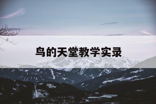 鸟的天堂教学实录
