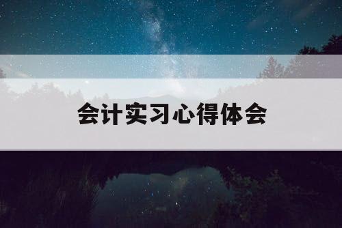 会计实习心得体会