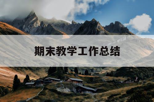 期末教学工作总结
