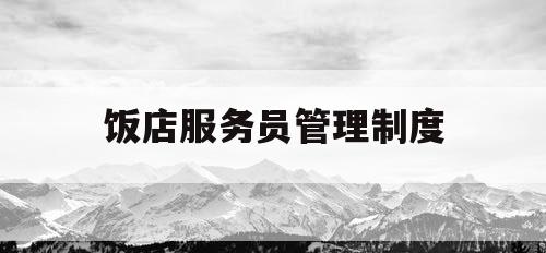 饭店服务员管理制度