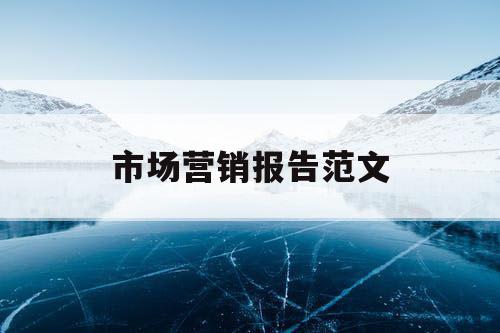 市场营销报告范文