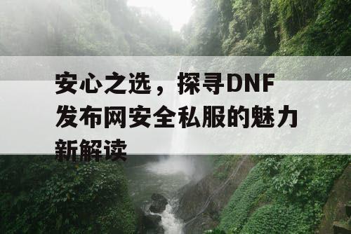 安心之选，探寻DNF发布网安全私服的魅力新解读